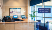 A glass enclosed Business Center with 3 computer terminals for your convenience A glass enclosed Business Center with 3 computer terminals for your convenience